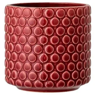 Nordring Retro Übertopf Vintage Pflanztopf für Zimmerplanzen Blumentopf Dotty M (12,5 cm ø), rot, Keramik