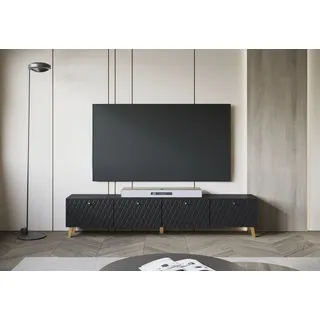 INOSIGN Lowboard INOSIGN "PHUKET", schwarz (graphite schwarz matt), B:190cm H:39cm T:32cm, Sideboards, Lowboard, TV-Board mit Strukturfront, Breite ca. 190 cm