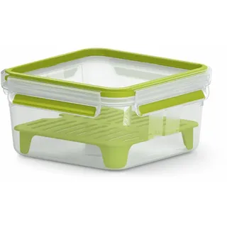 Emsa Clip&Go quadratisch 1.3l Sandwichbox XL Aufbewahrungsbehälter grün