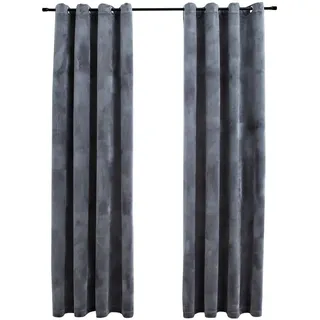 Verdunkelungsvorhänge mit Ösen 2 Stk. Samt Anthrazit 140x245 cm