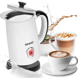 Duronic MF130 elektrischer Milchaufschäumer, Induktions-Milchschäumer | 240ml Volumen, Heißer & kalter Milchschaum auf Knopfdruck, für Cappuccino, Latte Macchiato, Kaffee & Kakao