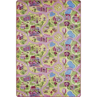 andiamo Straßenteppich Spielteppich Sugar Town, Kinderzimmerteppich in Pink/Rosa, weich & strapazierfähig, umweltschonend produziert, Größe:200 x 300 cm, 293321