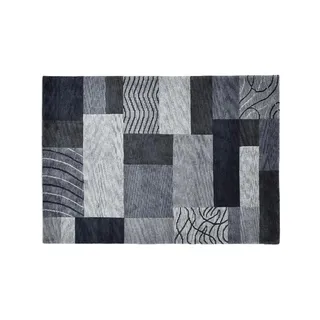 THEKO Domas 4028 Wollteppich 140 x 200 cm Grau