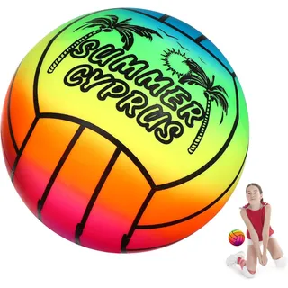 Toyvian Regenbogen Wasserball, 16cm Elastischer Strandball aus weichem PVC Bunter Softball für Kinder Spielzeug für Pool Party Garten Indoor Outdoor Spielplatz Weicher Gummiball für Kinder
