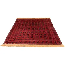 morgenland Orientteppich »Turkaman - 190 x 153 cm - dunkelrot«, rechteckig, Wohnzimmer, Handgeknüpft, Einzelstück mit Zertifikat, rot