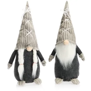 com-four® 2X Premium Weihnachts-Wichtelpaar für die Weihnachtsdeko, skandinavische Figuren als winterliche Dekoartikel, Kantenhocker als Raumschmuck oder Geschenk