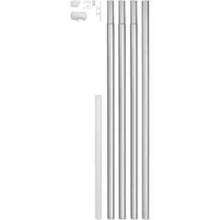 Alberts 639693 Fahnenmast | zylindrische Form | zum Einbetonieren | Aluminium, blank | Rohr-Ø 50 mm | Gesamthöhe 620 cm