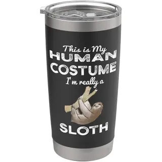 This Is My Human Kostüm Kawaii Tier Faultier Cosplay Doppelwandiger Edelstahl-Thermobecher