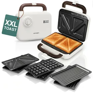LEBENLANG Sandwichmaker 3 in 1-750W Inkl. 3 Einsätze für Grill, Sandwich & Waffeln I Sandwich Maker Kombi Toaster Sandwichtoaster Waffeleisen Sandwich- & Paninitoaster Waffle maker Sandwhichmaker