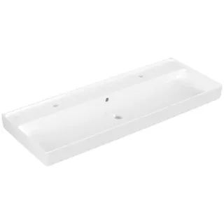Villeroy & Boch Collaro Schrankwaschtisch, 2 Hahnlöcher, mit Überlauf, 1200x470mm, 4A33C4R1, Farbe: Weiß CeramicPlus