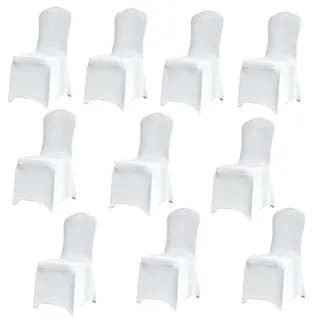 95Street Stuhlhussen Weiß,10 Stück Stuhlbezug Hochzeit Waschbarer Chair Covers Abnehmbarer Universeller Stuhlbezug Wiederverwendbar Elastische Stuhlhusse,Hochzeitsfeier,Jubiläumsfeier, Heimdekoration