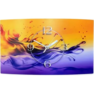 Digital Designer Art abstrakt Designer Wanduhr modernes Wanduhren Design leise kein ticken DIXTIME 3D-0348 - Gelb