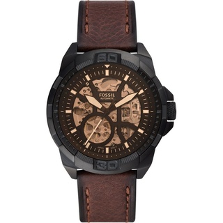 Fossil Herren Analog Automatik Uhr mit Leder Armband ME3219