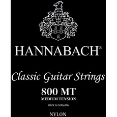Hannabach Klassikgitarre-Saiten Serie 800 Low Tension versilbert 3er Diskant Satz, 8008MT, Saiten für Gitarre (versilberter Kupferdraht, niedrige Spannung, für Konzertgitarren zum Einstieg)