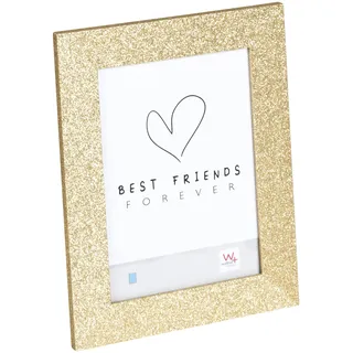 walther design Bilderrahmen Gold 10 x 15 cm glitzernde Oberfläche, Twinkle Portraitrahmen IT015G