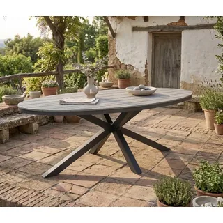 Gardissimo ARMATI Nonwood Alu-Gartentisch Gartenmöbel 220x115cm (oval) anthrazit / anthrazit