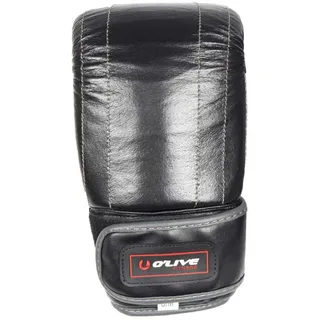 Olive Leder Hochwertige Synthetische Kampfhandschuhe - Black - L-XL