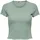 Rundhalsshirt ONLEMMA SHORT TOP NOOS Rundhals modisch regular fit gewellter Abschluss unifarben grün