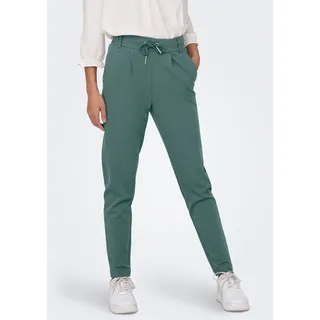 Jogger Pants ONLY "ONLPOPTRASH LIFE EASY COL PANT PNT NOOS", Damen, Gr. L (40), Länge 32, grün (schwarz forest), Milano Rib, Obermaterial: 63% Viskose, 32% Nylon, 5% Elasthan, unifarben, regular fit lang, Hosen Jogger Pants, Viskosemischung, regular fit