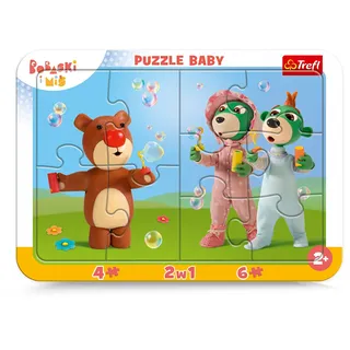 Trefl, Puzzle, Babies and The Bear, Bettzeit, Rahmenpuzzle Baby, 10 Teile, für Kinder ab 2 Jahren
