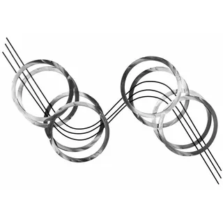 Kunstloft Wanddeko Silber 115/67 cm , Silberfarben , Metall , 3.5x67x5 cm , Bilder & Rahmen, Wanddeko