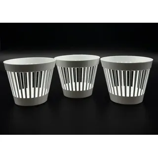 Kimmel 3 Stück Übertopf 13 cm, Farbe weiß, Blumenübertopf für zimmerpflanzen Orchideentopf Pflanzkübel Pflanztopf Blumentopf Deko Topf, aus Kunststoff