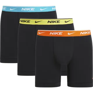 Nike Boxershorts Brief 3PK Unterwäsche, Blk-Dusty Cactus/Lighte/SFETY OR, S Herren