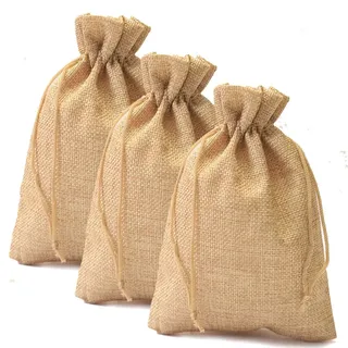 DAHI Jutesäckchen Adventskalender zum Befüllen 13x18cm Säckchen Geschenke für Hochzeit Verlobung (Hellbraun 13x18cm)
