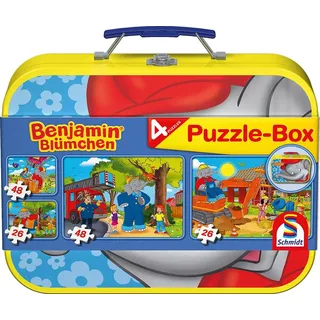 Schmidt Spiele Benjamin Blümchen im Metallkoffer 2x26 und 2x48 Teile