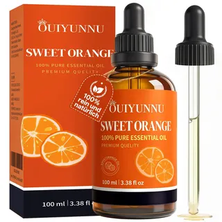 OUIYUNNU® Orangenöl - [100% NATURREIN] Kaltpressung - Raumduftspray - Ätherisches Öle Süßorange für Diffuser Duftöl, Aromatherapie, Massagen, Kerzen - 100ML