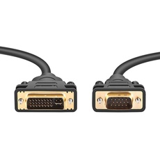 PremiumCord DVI-VGA Verbindungskabel - 5m, DVI-I (24+5) - VGA (15 Polig), Stecker auf Stecker, Kabel für PC (Analog)/ DVI-I Geräten, Farbe schwarz