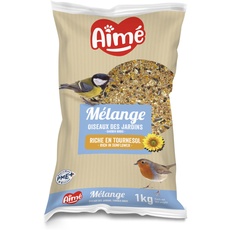 Aime Vogelfutter, Verschiedene Samenmischungen und Nährstoffe, Beutel mit 1 kg, für Vögel des Himmels und Wildtiere