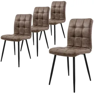 ML-Design Esszimmerstuhl Kunstleder Braun 4er Set