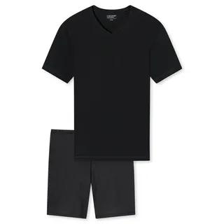SCHIESSER Pyjama Kort Schlafanzug kurz Schwarz 54