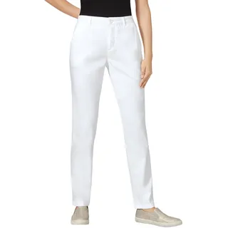 Boyfriend-Hose INSPIRATIONEN, Damen, Gr. 22, Kurzgrößen, weiß, 96% Baumwolle, 4% Elasthan, unifarben, lang, Hosen Boyfriend-Hose