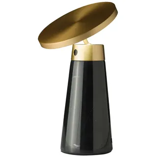 Angel Cerda Tischleuchte Tischlampe aus schwarzem Marmor und goldenem Stahl Ø16/25.5 cm , Schwarz, Goldfarben , Metall , LED integrated , 16x25.5x16 cm , Lampen & Leuchten, Innenbeleuchtung, Schreibtischlampen