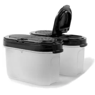 TUPPERWARE Gewürz-Zwerge 120 ml schwarz (2) Gewürz Behälter Gewürzbehälter klein
