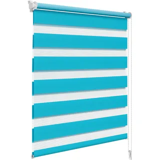 Woltu Doppelrollo Klemmfix 90 x 150 cm Türkis