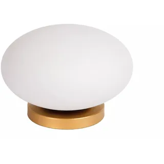 Tischlampe Schlafzimmer Glas Metall Weiß Gold 21 cm E27 Nachttisch Leuchte