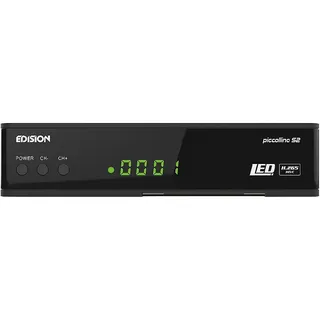 Edision PICCOLLINO S2 Full HD Satelliten Receiver FTA, (DVB-S2 | ARD & ZDF SD Abschaltung tauglich) Unicable tauglich, USB, HDMI, SCART, LAN, 2in1 Fernbedienung, Vorinstallierte deutsche Programmliste