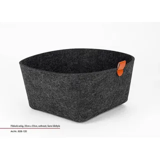 Justinus Universalkorb , Anthrazit , Textil , quadratisch , 22x12x22 cm , Ordnen & Aufbewahren, Dekoboxen & Aufbewahrungsboxen, Regalboxen & Stehsammler