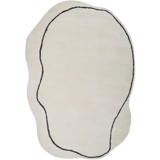 Beliani Kurzflor-Teppich Beige 160/230 cm Dera , Beige, Schwarz , Textil , Freiform , 160x230 cm , Teppiche und Böden, Teppiche