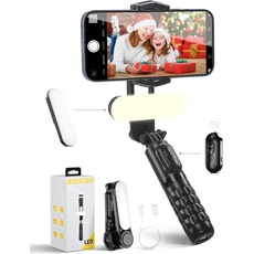 ESSAGER Gimbal Stabilisator Smartphone, Handy-Stabilisierungs-Gimbal mit Abnehmbarem Fülllicht, Stativ mit Fernbedienung, Tragbarer Gimbal Selfie Stick für Vlog Video, Kompatibel mit Android/IOS