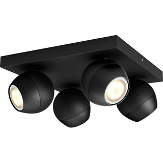 Philips Hue White Ambiance Buckram 4-flg. quadratisch schwarz