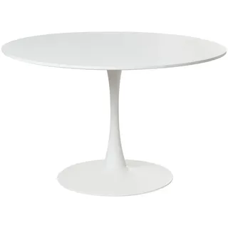 Beliani Esstisch Weiß Boca , Holzwerkstoff , Rund , 120x74x120 cm , Esszimmer, Esstische