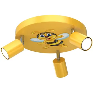Kinderzimmer Deckenlampe Spot Schwenkbar Ø 30 Cm 3X GU10 Gelb