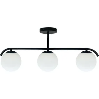 Deckenleuchte schwarz Glas weiße Kugeln 3xE14 40W AMADEO Candellux - Schwarz