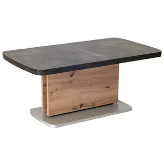 Venda Couchtisch , Anthrazit, Grau, Wildeiche , Holzwerkstoff , Betonoptik , rechteckig , Bodenplatte , 63x53-72x110-180 cm , ausziehbar, höhenverstellbar , Wohnzimmer, Wohnzimmertische, Couchtische, Höhenverstellbare Couchtische