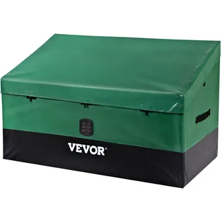 Vevor 440L Aufbewahrungsbox für Außenbereich 122x63x75cm Auflagenbox aus PE-Plane auf industriellem Niveau Luftdurchlässig Kissenbox Truhe Gartenbox Ideal Pools Höfe Gärten Garagen,Grün & Schwarz,100