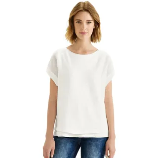 STREET ONE Damen A320010 2 In1 Kurzarmshirt, Off White, 36 EU